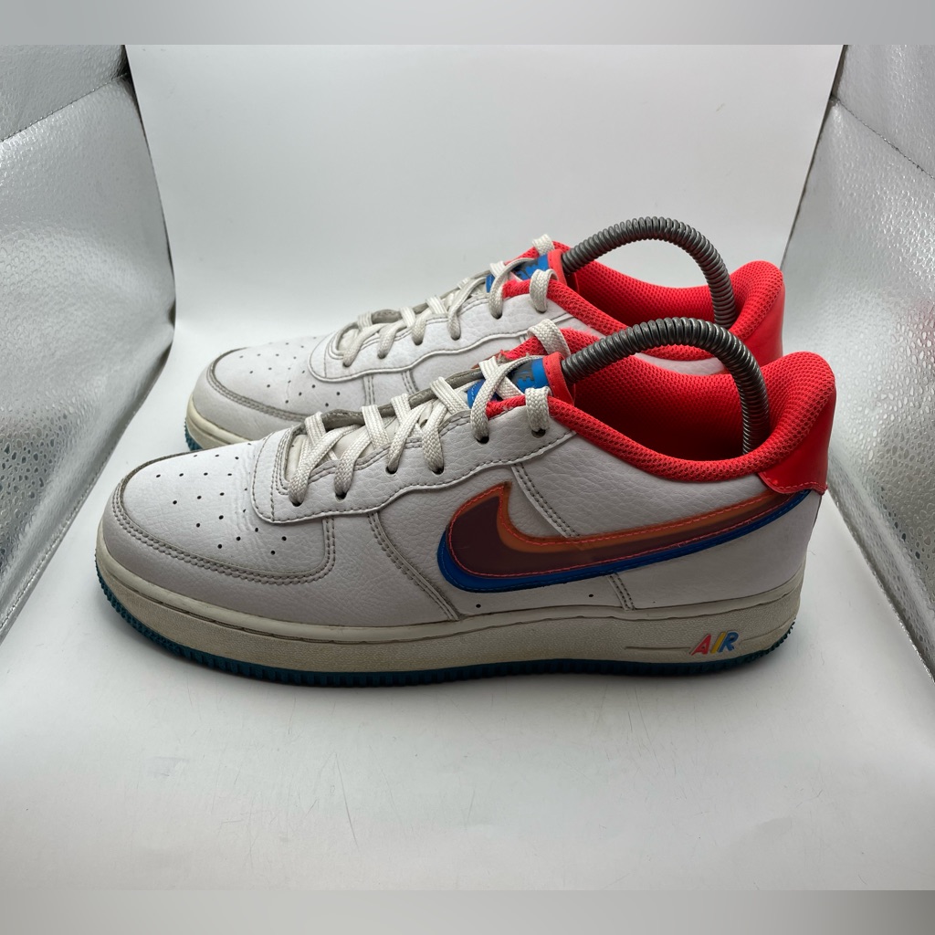 Nike Air Force 1 Lv8 Red Blue Sneakers Size 7 Youth/ Womens 8.5